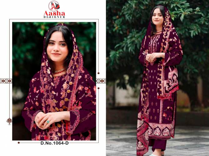 Harsha Vol 5 By Aasha 1064 A To D Cotton Embroidery Pakistani Suits Wholesale Price In Surat
